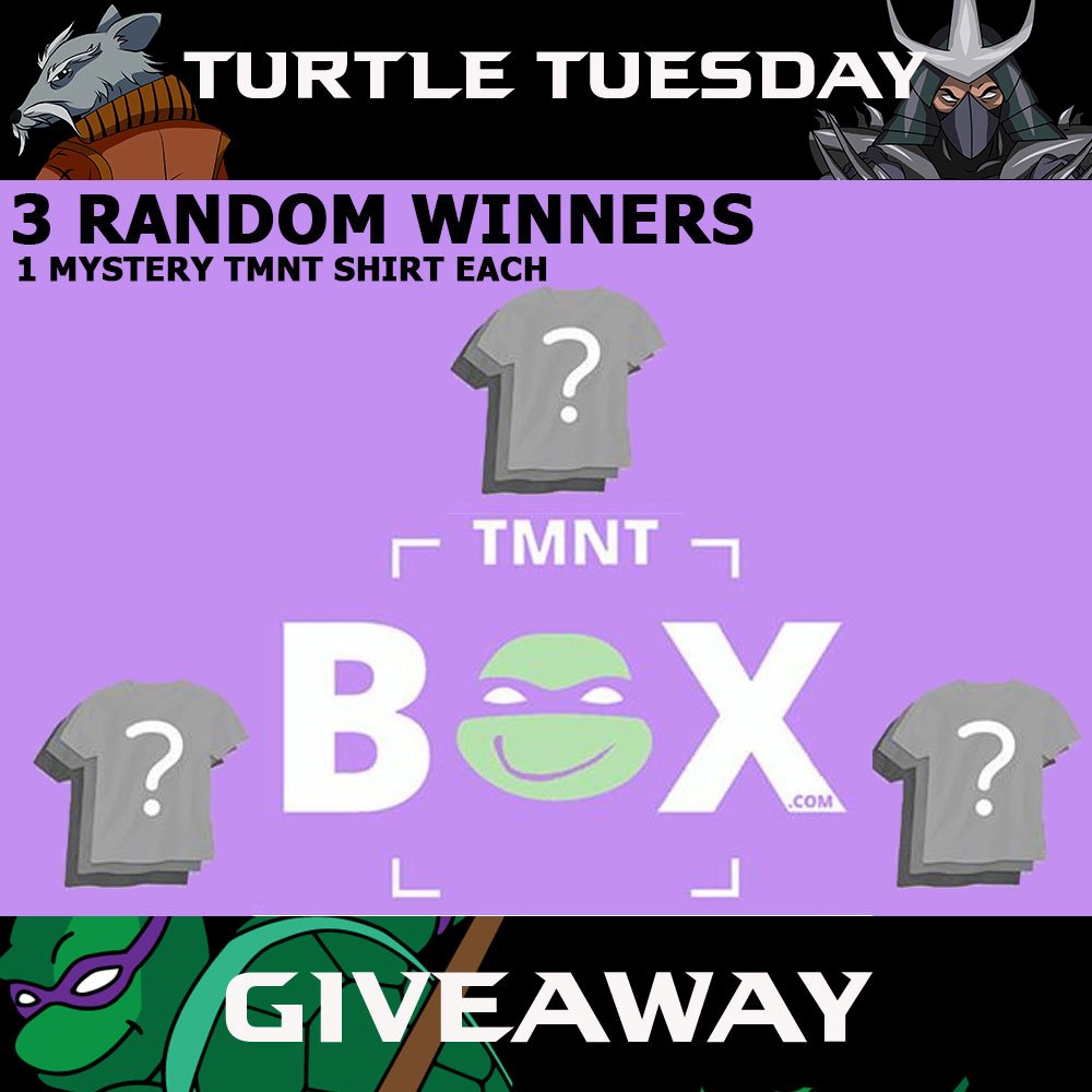 TMNTBox's tweet image. Comment with the hashtag #TurtleTuesday for your chance to win a mystery TMNT shirt. Winners will be chosen on August 13th, one winner from Facebook, Twitter &amp;amp; Instagram each. #tmntbox
Subscribe to TMNT Box for even more TMNT apparel and collectibles.
