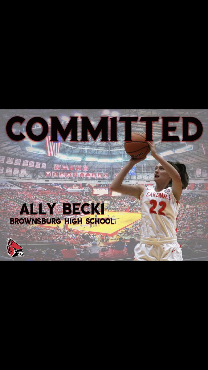 ally_becki's tweet photo. Very excited to say that I have committed to Ball State University to continue my academic and basketball career! Thank you to my parents, teammates, coaches, and friends that have supported me! Can’t wait to be a Cardinal!! #chirpchirp https://t.co/UWY3HJdcNm