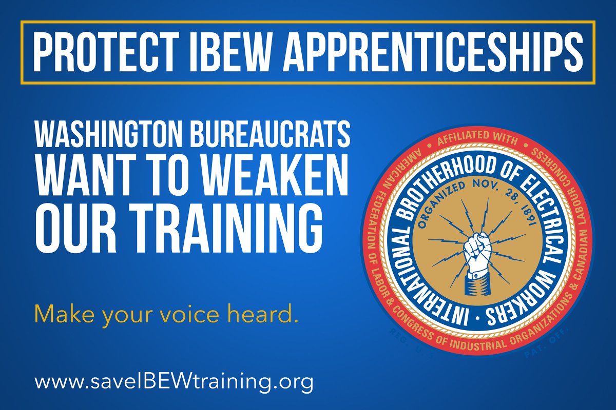 Union apprenticeships could be in danger if the Labor Department lets low-road private interests set up substandard training programs. Let them know how you feel. bit.ly/2LxvRbE