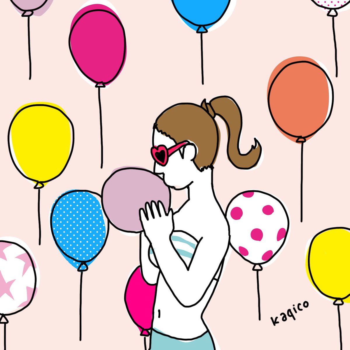 描き子 على تويتر 子供のためにエンドレスで風船膨らましてたら 顔がちょっとシュッとした 笑 顔の筋肉使うしインナーマッスルにも効いてる感あるし 風船ダイエット ありかも 風船が部屋に転がってたらパーティかな って脳が誤作動してシンドイこととか考え