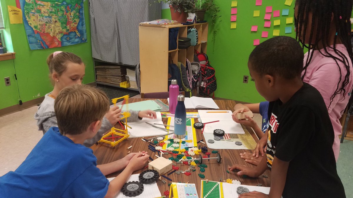 Mrs_KHef's tweet photo. I have the honor of working with #StaffordsStatemen today &amp; witnessed some awesome 4C skills! Ss designed and built their own vehicle creations, will test them out tomorrow @WestLakeElem #5P1 https://t.co/scZi9FY1TH