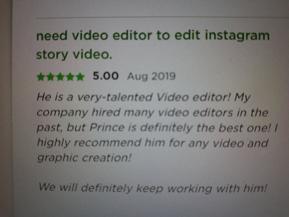 vfxwalaprince's tweet photo. New feedback  
#upwork 
#upworkfreelancer 
#upworksuccess 
#upworklife https://t.co/8ZyPIHJGsA