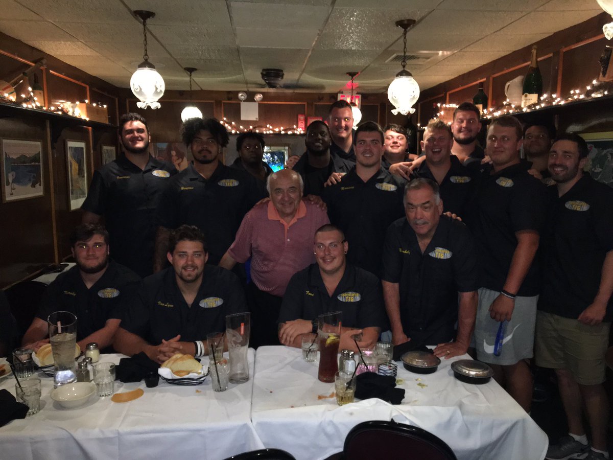 Carb loading at DeBlasio’s after the first 4 days of practice. Best Italian restaurant in Pittsburgh! #LockTheGates #H2P #TTG