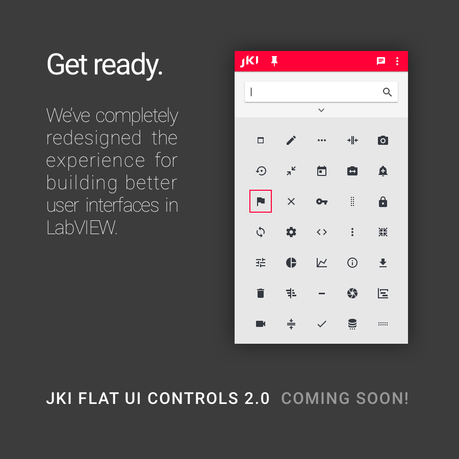 jkisoftware's tweet photo. Get ready for the JKI Flat UI Controls 2.0! We've completely redesigned the experience for building better UIs in LabVIEW. Stay tuned!

#ComingSoon #UI #LabVIEW #FlatUI https://t.co/hspiDDAJNg