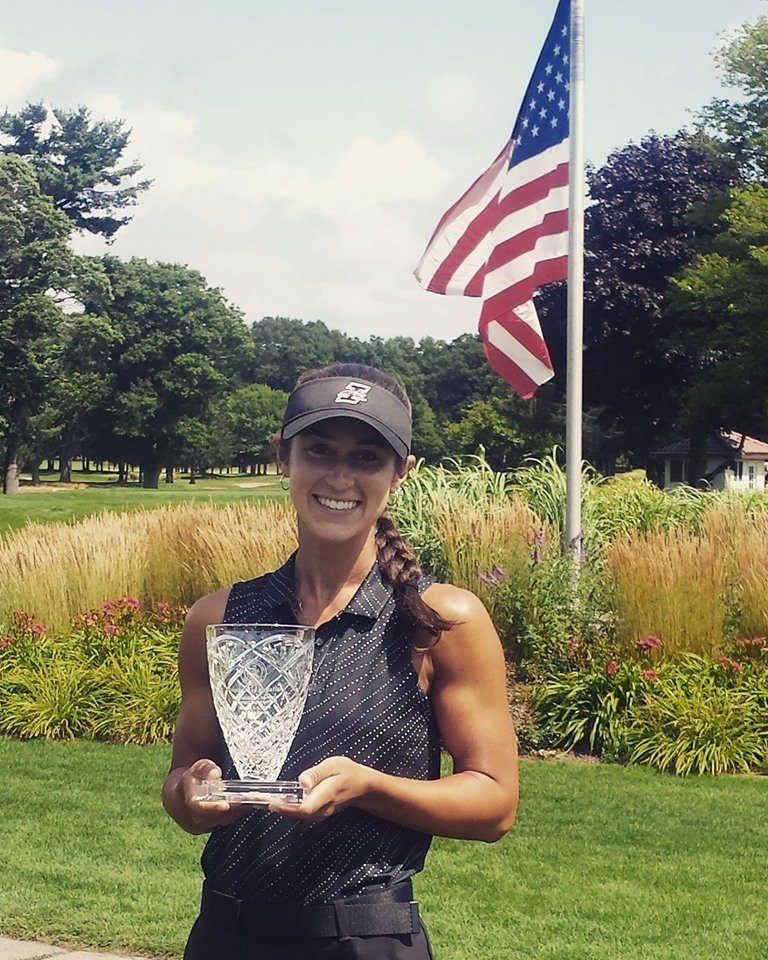 officialGAM's tweet photo. The Medalist for the 103rd Michigan Women's Amateur is Anna Kramer(Spring Lake) who shot a 73-71-144. Great playing, Anna! Round of 32 Match Play begins tomorrow! #MiWomensAm #GAM100 https://t.co/Ki6FgD7v2Y
