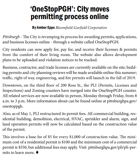 Thanks for the shout-out in the Bulletin <a href="/BloomGarCorp/">Bloomfield-Garfield</a> !!