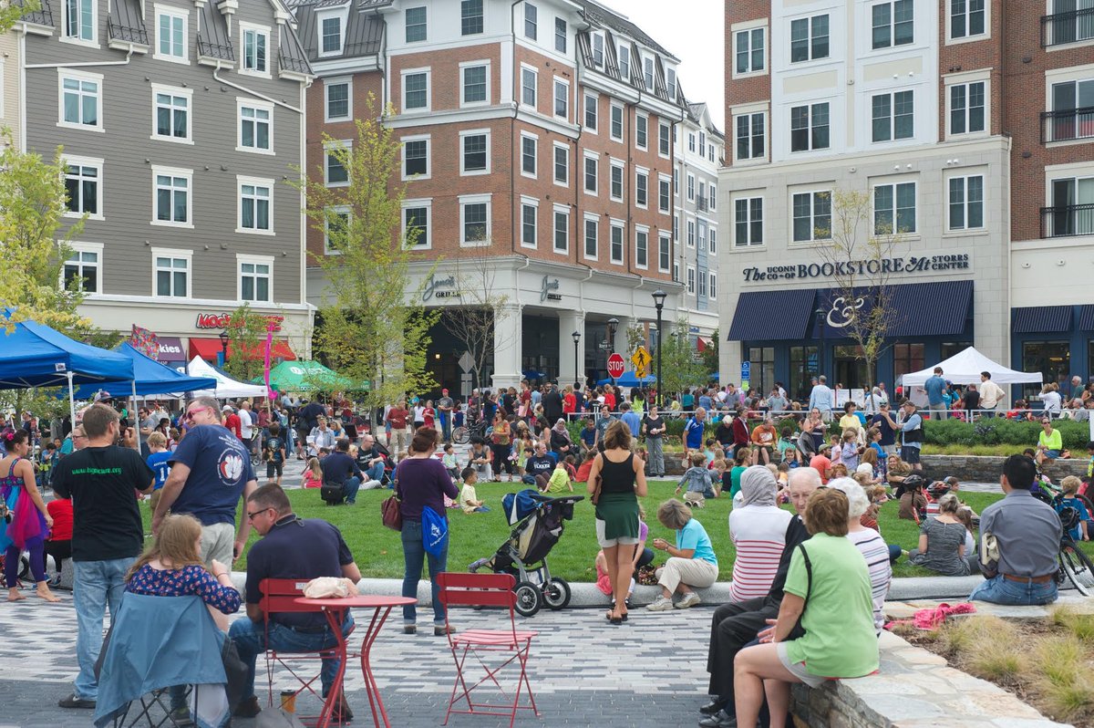 UDAStudio's tweet photo. #UDAreflection: Storrs Town Center: College town for a major university. As rural #uconn was interested in urban life, Leyland Alliance engaged us to refine the master plan and develop a #UDAPatternBook for #storrstowncenter at their doorstep. https://t.co/tVxrykh6z2