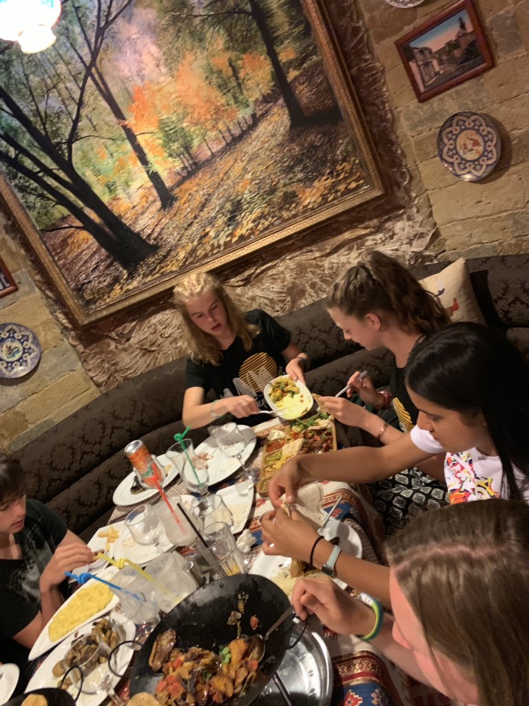 ExpeditionBig's tweet photo. Team 2 Azerbaijan’s final feast before prepping for the airport - lots of food, reflection and always laughter. #terranovaexpeditions #enjoyrespectachieve #strengthandhonour https://t.co/Ndu2288sY1