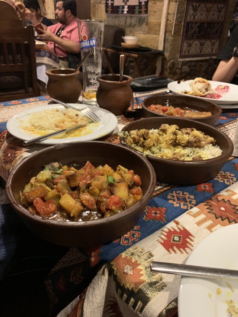 ExpeditionBig's tweet photo. Team 2 Azerbaijan’s final feast before prepping for the airport - lots of food, reflection and always laughter. #terranovaexpeditions #enjoyrespectachieve #strengthandhonour https://t.co/Ndu2288sY1