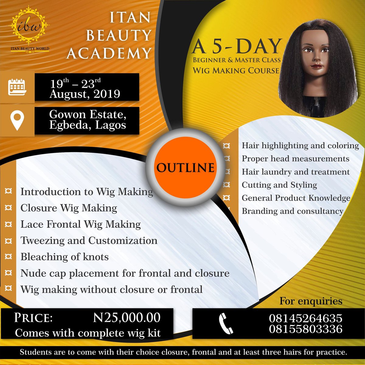 lace frontal classes 2019