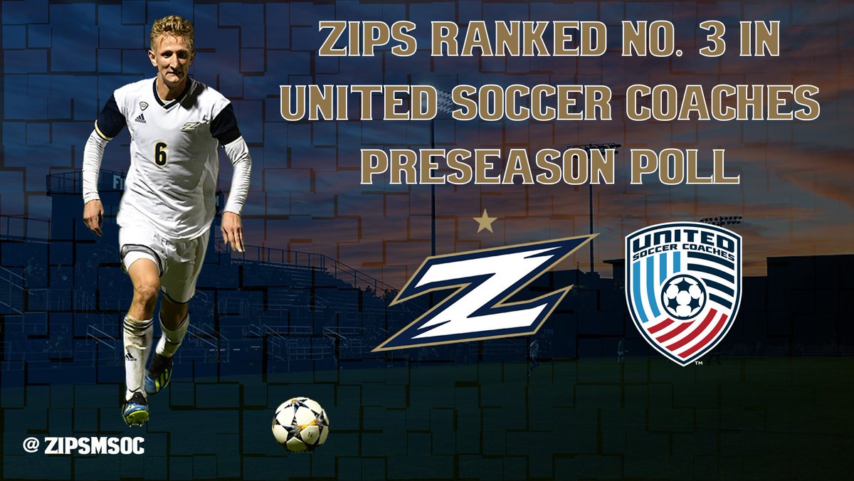 ZipsMSoc's tweet image. Akron men's soccer ranked No. 3 in United Soccer Coaches Preseason Poll unveiled on Tuesday @ZipsMSoc bit.ly/2YNR2s5