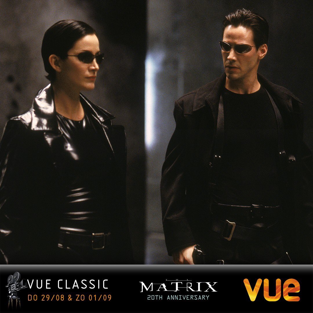 Het is 20 jaar geleden dat The Matrix uitkwam. Om dit te vieren brengen we deze klassieker terug op het grote scherm in de geremasterde 4K-versie! 
Op 29 augustus en 1 september zie je deze cyberthriller bij Vue Eindhoven in onze Dolby Cinema! 
#dolbycinema #matrix #vuenl #movies