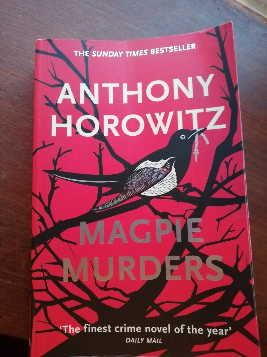JFR #MagpieMurders by @AnthonyHorowitz I read it after really enjoying both #Moriarty and #HouseofSilk and it surpassed every expectation! I can't recommend it highly enough; just ordered #TriggerMortis & #TheWordisMurder whilst still on holiday. #addictedtoHorowitz