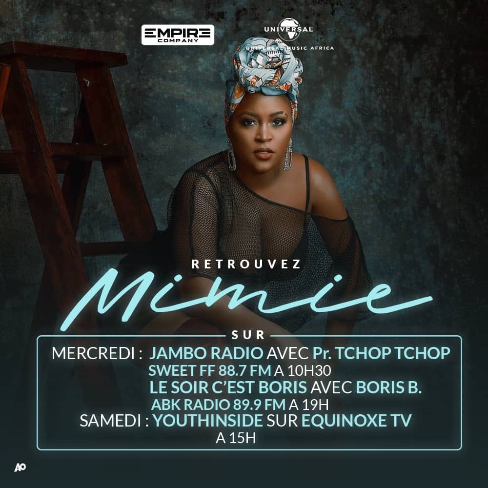 mimieofficielle's tweet photo. Le #TenTenMediaTour continue 🚀 cette semaine retrouvez moi dès demain matin sur #JamboRadio à Sweet Fm , #ChezBoris à ABK RADIO et ce samedi sur #EquinoxeTv 📺🇨🇲 

https://t.co/U7yBErb1M9 📲
#NewSingleAvailable #EmpireCompany #UniversalMusicAfrica https://t.co/qf74115EJq