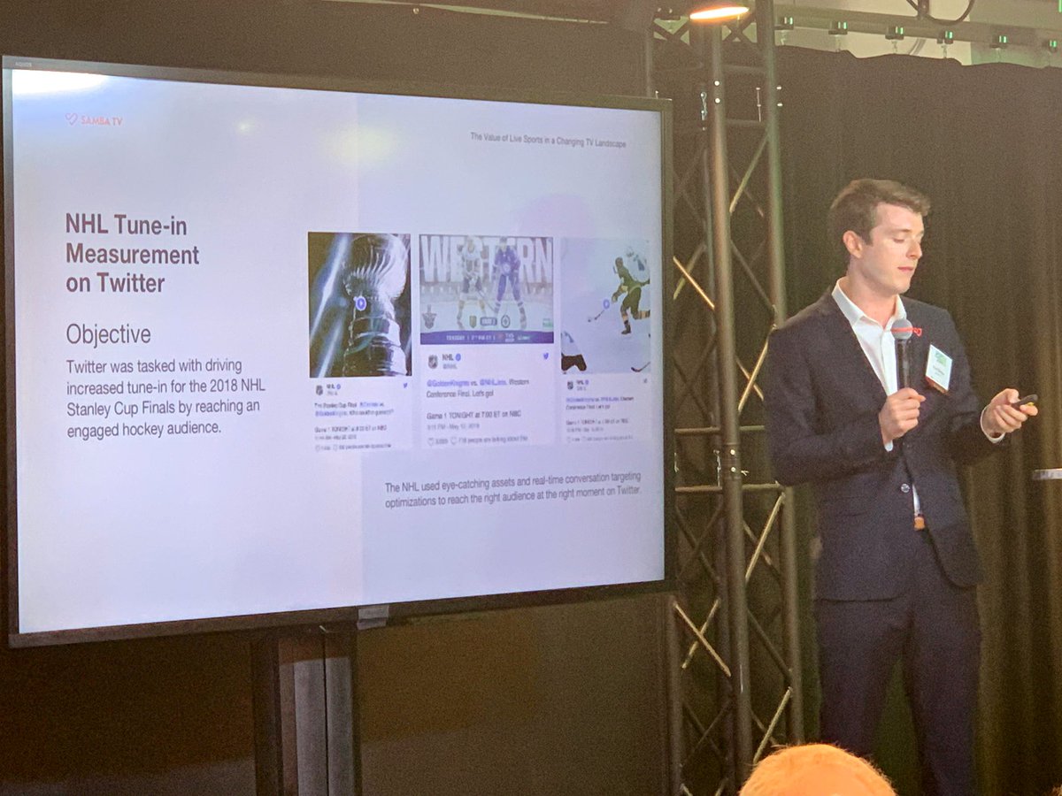 KatzAndrewS's tweet photo. Also amazing to see the @NHL’s tune-in study get love on stage from @samba_tv for their best-in-class playoff campaign on Twitter https://t.co/HkK6UjlFTU