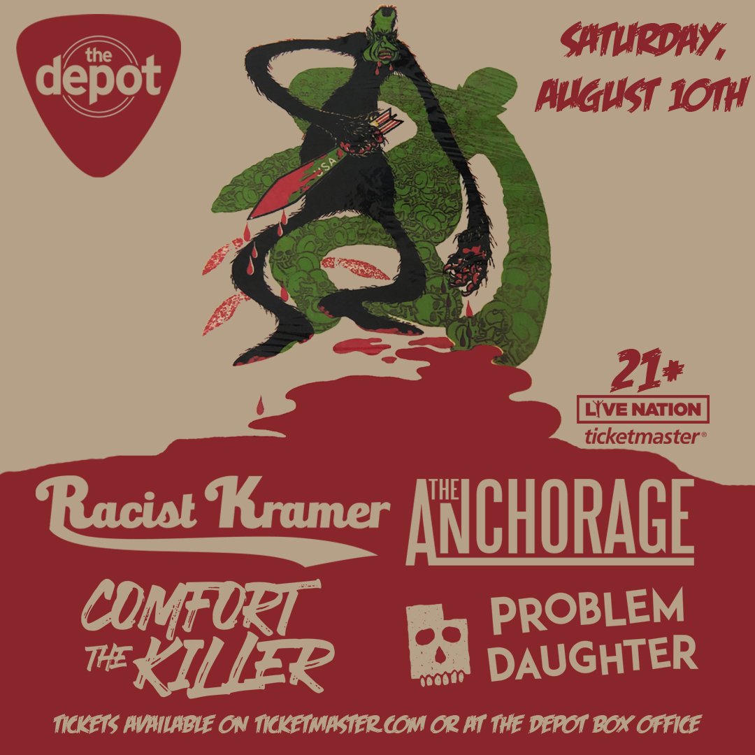 Get ready for a Local Punk, Ska & Pop Night, presented by SLUG Magazine this Saturday, Aug. 10, @depotslc with Racist Kramer, @The_Anchorage, Comfort the Killer and @problemdaughter! Get your tickets here: depotslc.com/local-ska-night