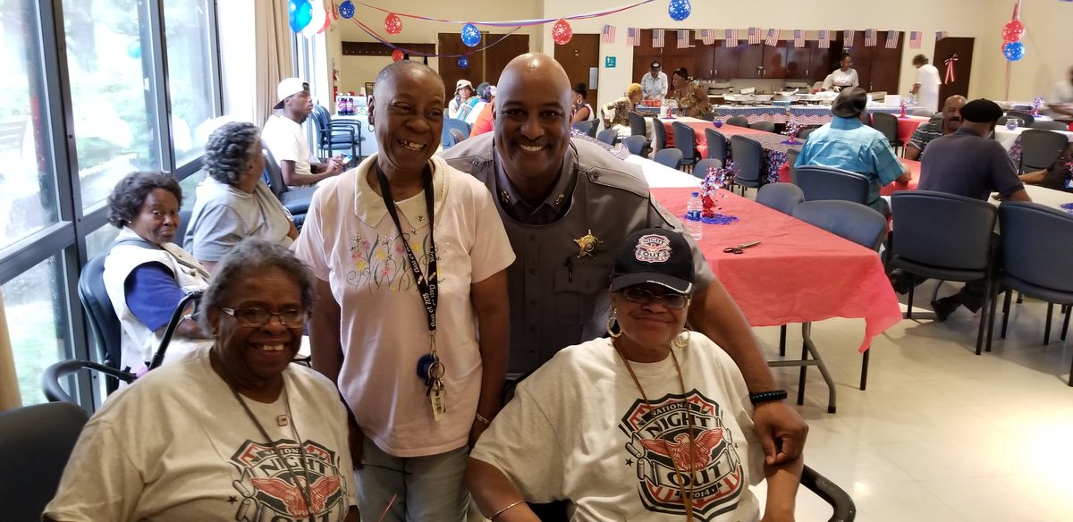 DurhamSheriff's tweet photo. #NNO2019 continues. Sheriff @cf_birkhead made his next stop at #JJHenderson where he spent some time hearing about the needs of seniors in the community #NNODCSO https://t.co/P5sm1XK7n4