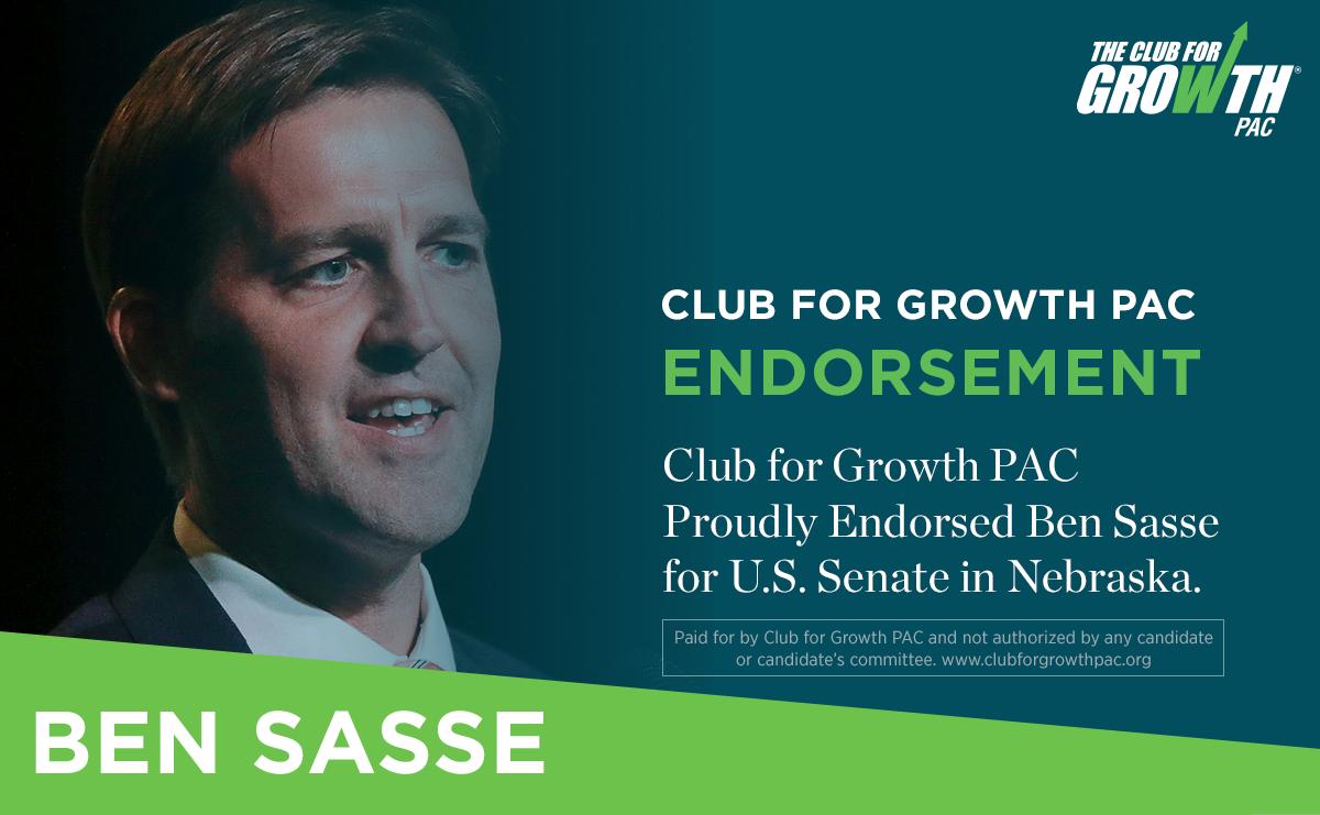 club4growth's tweet photo. .@BenSasse is a conservative champion in the Senate and @club4growth PAC is proud to endorse him for #NEsen!
Sasse has earned the #DefenderOfEconomicFreedom award every year, fought for @realDonaldTrump’s tax cuts & to confirm conservative judges. We need more fighters like him! https://t.co/HkQJeUhXrg