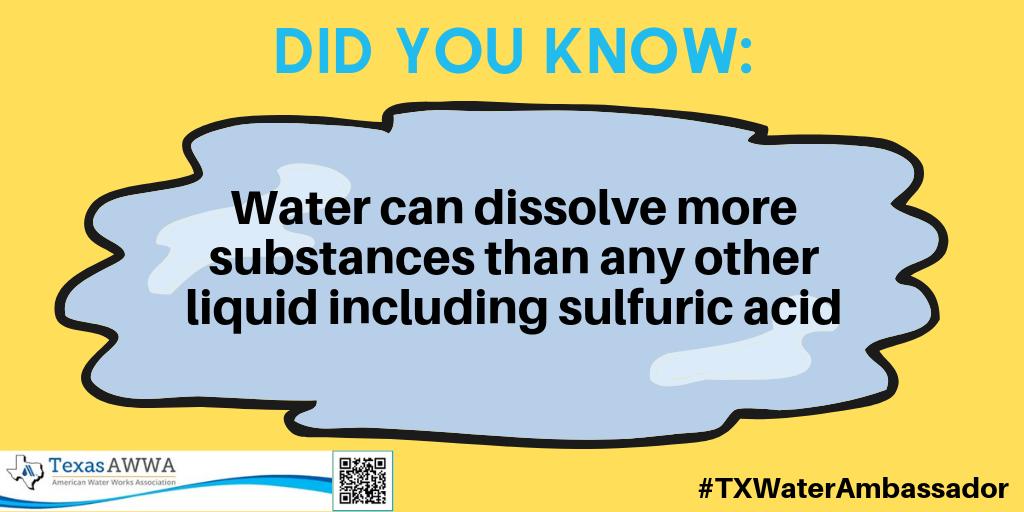 Town_of_Prosper's tweet photo. DYK: Water can dissolve more substances than any other liquid including sulfuric acid! https://t.co/gplTn72YLx