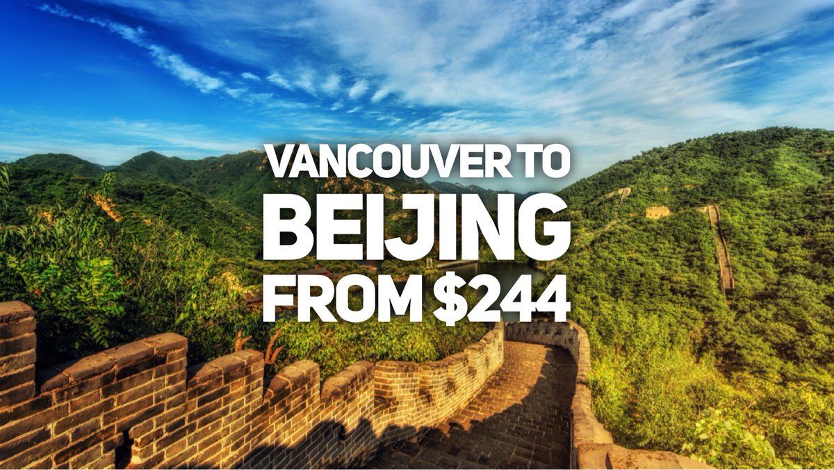 CheapFlightGuy's tweet photo. #CheapFlightGuy #DailyDeal - #Vancouver to #Beijing #China from $244 ($324 CAD) round trip

See https://t.co/Vs4SgxnmFe for details

#CheapFlights #TravelDeals #YVR #PEK https://t.co/ALuKGecRrm