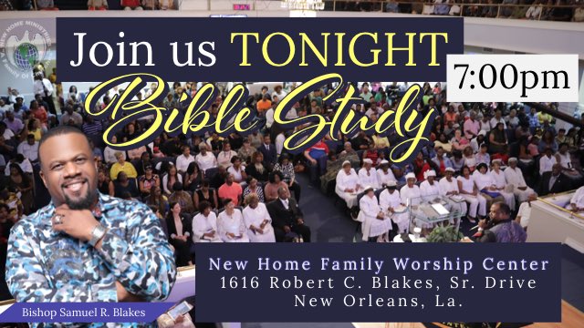 NewHomeFWC's tweet photo. Make your way to Bible Study tonight at the Temple for 7:00pm!!!
#nhfwc #newhomefwc #newhomeministries #biblestudy #newhomefamilyworshipcenter #comehometonewhome https://t.co/y8GmXN1SHr