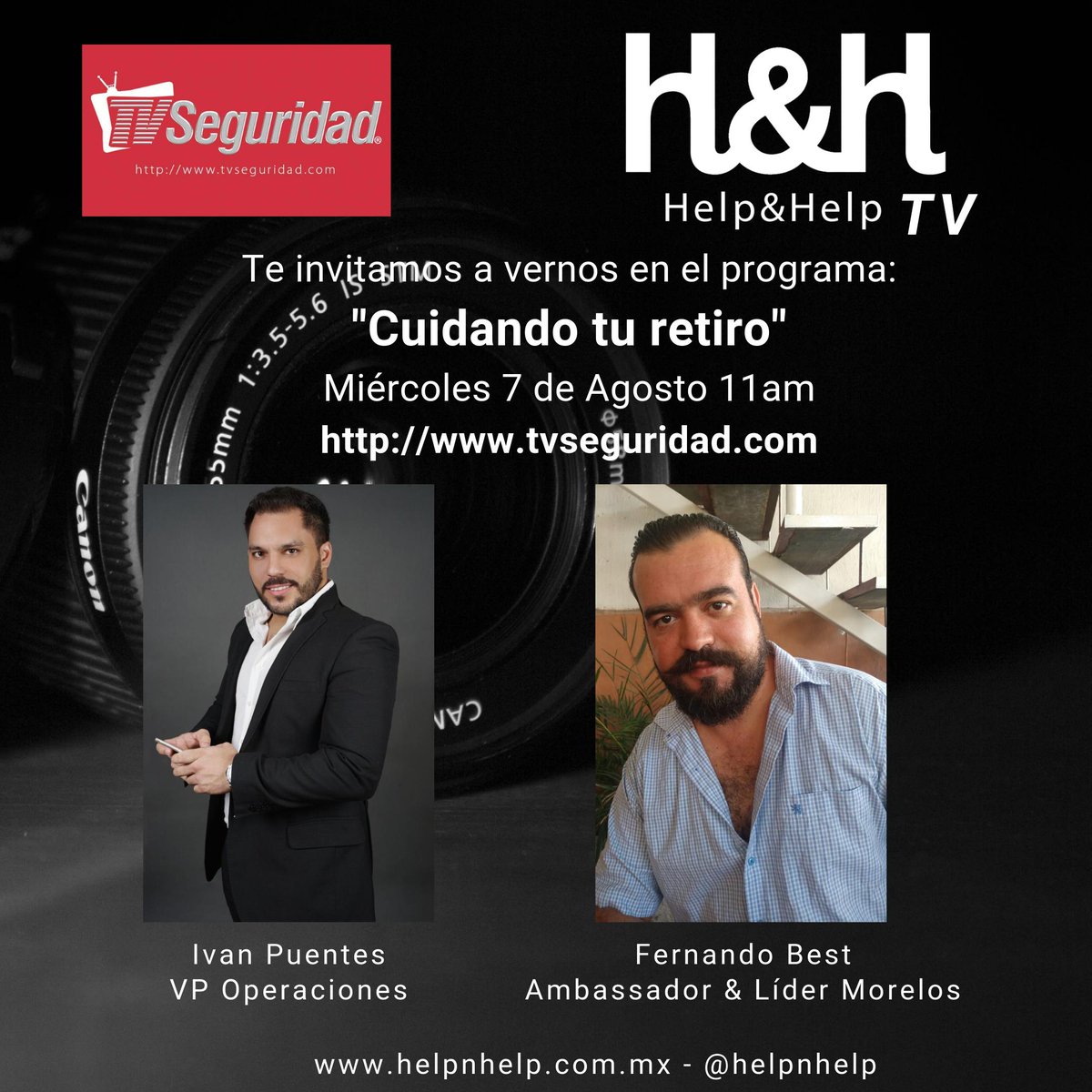 helpnhelp's tweet photo. Los invitamos a vernos en el programa “Cuidando tu retiro” con nuestros lideres @ivanpuentes1 y @ferbestoficial 
#helpnhelp #solossomosunagotaunidossomosuntsunami #unidoscrecemostodos #helpnhelpmexico #helpnhelpmorelos #unetealcambio #hnhsinlimites https://t.co/Idh6EKWL7s