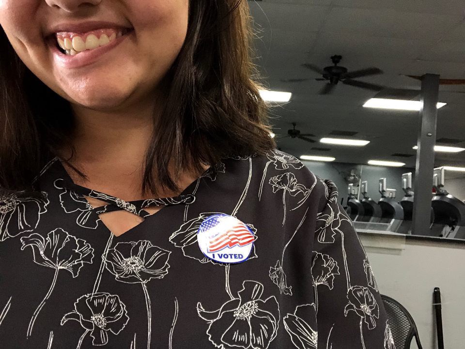 carriebartlett's tweet photo. It’s such a proud teacher day when I get a bunch of “I Voted” pics and messages!My heart is just so happy! #mselex 💙🗳 Send me more! https://t.co/P7L45CQVPn