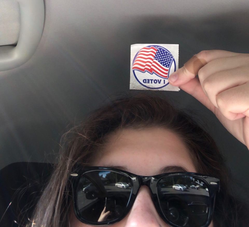carriebartlett's tweet photo. It’s such a proud teacher day when I get a bunch of “I Voted” pics and messages!My heart is just so happy! #mselex 💙🗳 Send me more! https://t.co/P7L45CQVPn