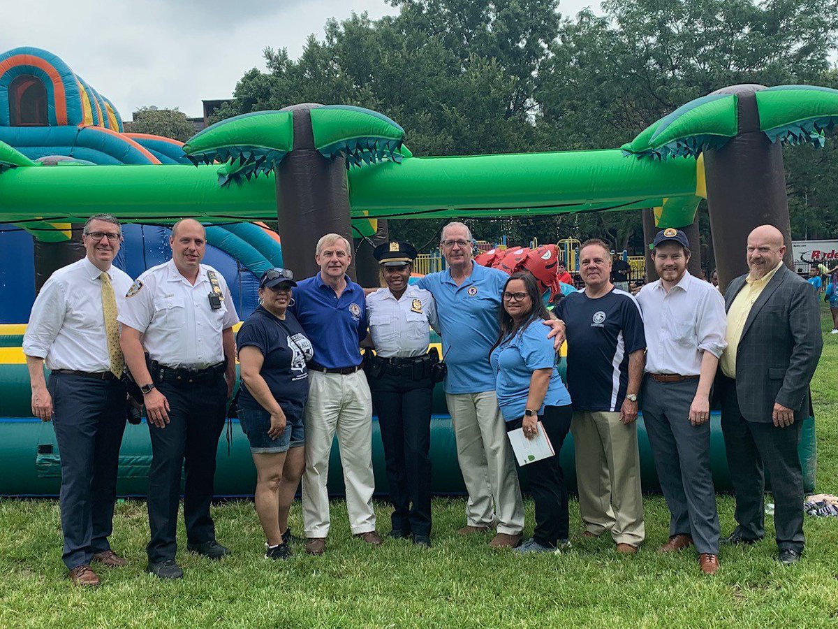 U.S. Attorney Donoghue, Capt. Lashonda Dyce and members of the <a href="/NYPD88Pct/">NYPD 88th Precinct</a> and members of the U.S. Attorney's Office EDNY in Fort Greene Park celebrating #NationalNightOut