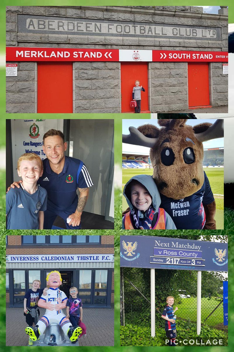 LoganStadium's tweet photo. Logan and I are so delighted that we reached our target for the Five Stadium Challenge! Huge thanks to all who very kindly donated! We walked a total of 31 miles to 5 stadiums @RossCounty @AberdeenFC @ICTFC @CoveRangersFC &amp; @CoveRangersFC to raise money for @mssocietyuk &amp; @AFCCT https://t.co/aOpx6J9mob