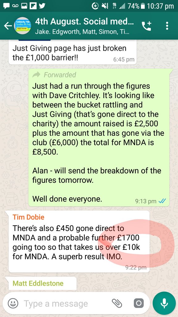 Wow. Wow wow.!!! <a href="/DobieCup/">Rob Dobie Charity Cup</a> <a href="/jameslea11/">Jimmy Lea</a> <a href="/DanSumner16/">Dan Sumner</a> <a href="/mndassoc/">MND Association</a> <a href="/reid6peter/">Peter Reid 💙</a> <a href="/timdobie/">Tim Dobie</a> <a href="/MattEddleston/">Matt Eddleston</a> <a href="/joblijob16/">@nkono</a> . What a fantastic result from a fantastic day