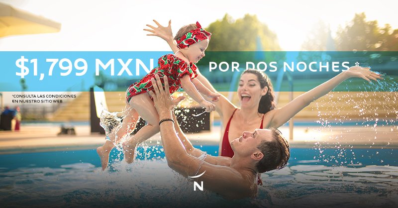 ¡Sólo en Novotel®! Tenemos la oportunidad de diversión en familia. Escápate un fin de semana y disfruta de 2 noches al precio de 1* en nuestros hoteles de México. bit.ly/2YOall3 *Consulta las condiciones