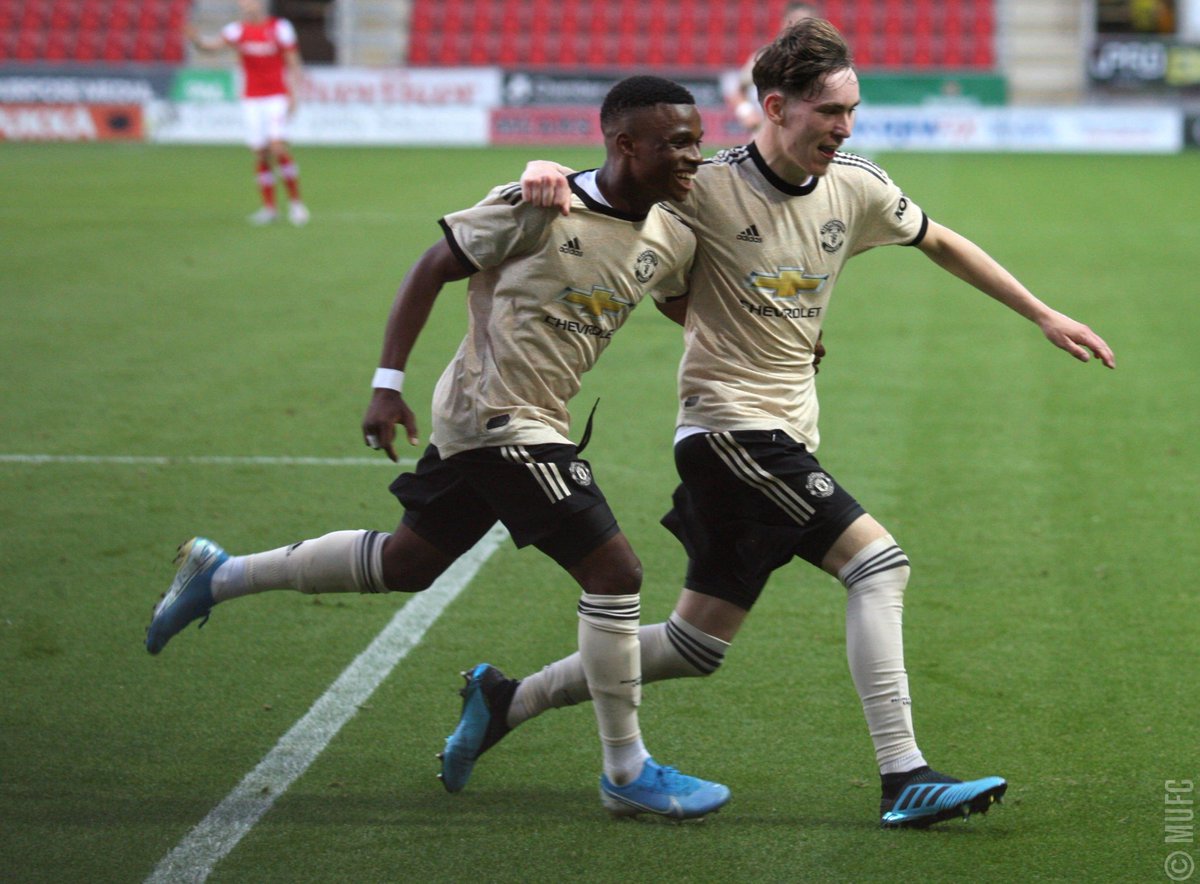 TnTOfficialSC's tweet photo. #MUAcademy: FT — Rotherham 0 #MUFC 2.
Captain @angel.gomes10 lead the lads with second-half goals from Ethan Laird and Largie Ramazani to start the @LeasingComTrphy campaign with a win!
#ManUnitedCaribbean #keepgrinding #UnitedFamilyUnited #ManUtdSC #MUSC https://t.co/2orkmXSZpH