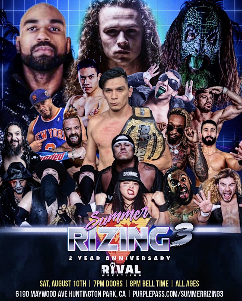 Front row tickets are now SOLD OUT!
GA is still available, limited amount will be sold at door (early arrival heavily suggested)
This Saturday! Rival Pro: 2 year anniv.
“Summer Rizing 3” is only 4 days away, are you ready?! 
Go follow <a href="/RivalPro_/">Rival Pro Wrestling™</a> 
🎟🎟 Purplepass.com/SummerRizing3