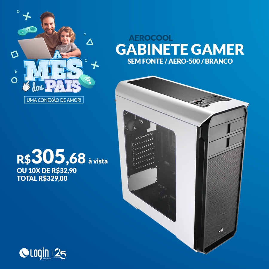 canallogin's tweet photo. Seu Pai merece um presente Login! 🎁

🖥Gabinete Gamer Aero-500 sem fonte e na cor Branca pode ser do seu pai por somente R$ 305,68 à vista ou parcelado em 10x de R$ 32,90.

Passe na Login mais próxima de você e aproveite essa oferta! 🏃

#diadospais #diadospaislogin https://t.co/I3hwFPyi0v
