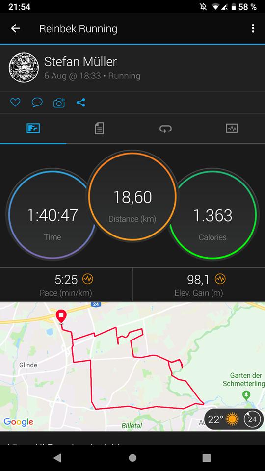 BakhtoshRedclaw's tweet photo. 🏊‍♂️1h (fri) and 🏃‍♂️12k (tue), 10.4k (thu), 21.5k (sun) &amp; 18.6k (today). Today I scouted a new route. I stumbled in a dead end, misjudged the direction here and there. So a couple of k's more than planned. 😂 #UnitedSnails #NAFlagVisor_Emus #SquadEasy https://t.co/FBBE6ZmFXE