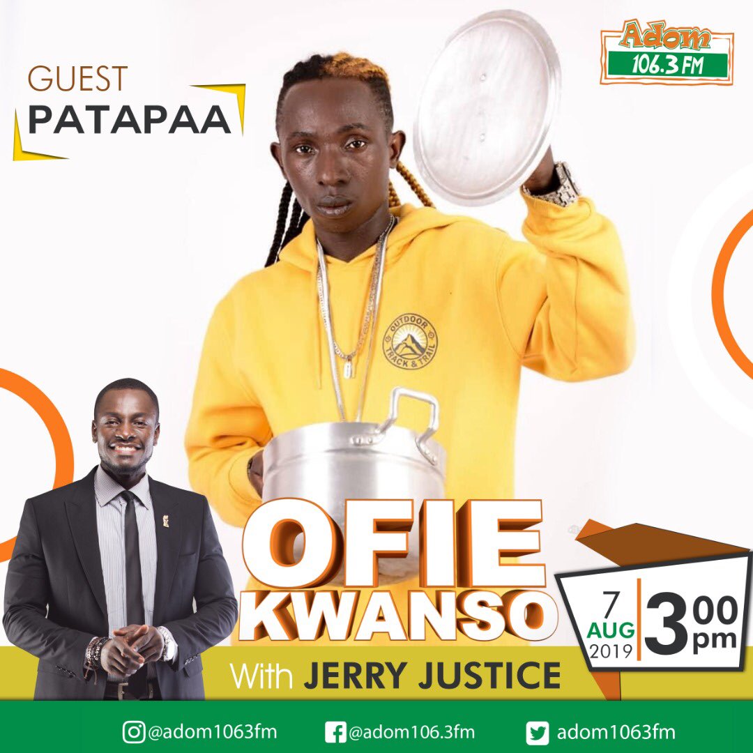PatapaaGh's tweet image. Tune to @Adom1063fm #Ofie_Kwanso tomorrow with the host @jerryjustice !!! This interview will be💥💥💥
#Pa2PaAlbum
#Pa2PaSojas 🔥🔥🔥