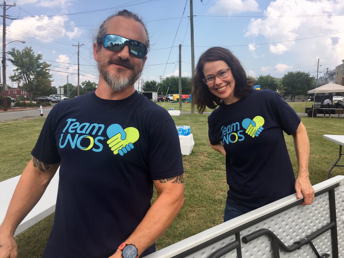 UNOSNews's tweet photo. Putting our values in action. The #UNOS Communications team spent the afternoon giving back to our local #RVA community by helping to set up tables and tents for #NationalNightOut as part of our #UNOSGivesBack efforts. ♻️ https://t.co/I1i8rhuVKl
