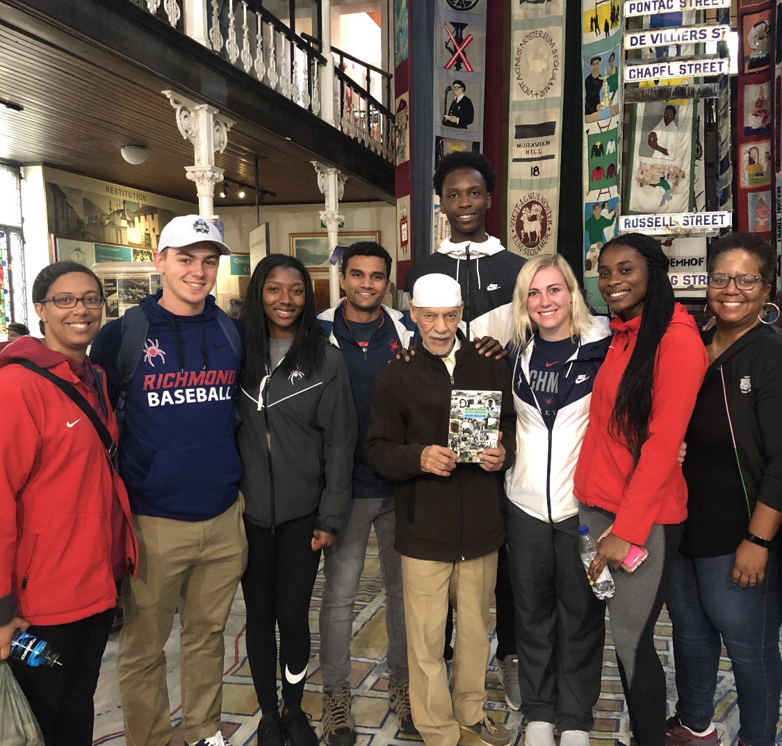 CGHughes2006's tweet photo. District Six Museum in Cape Town = a must. Honored to have had a guided tour with resident Noor Ebrahim, an inspirational soul who told his story with much passion and authenticity. Our debrief was DEEP! #DistrictSix #CapeTown #SpidersLead #SpidersAbroad @urichmond @studyabroadUR https://t.co/FsZXZQzBsZ
