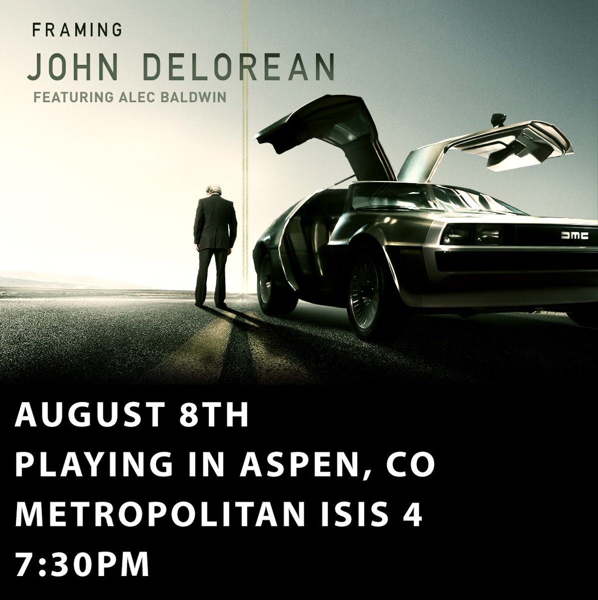 framingdelorean's tweet photo. Haven't seen FRAMING JOHN DELOREAN at the theater yet?  Located in/near Aspen, CO or Lambertville, NJ?  Then lucky you, as the film will be playing on the big screen.  Purchase tickets here:  https://t.co/YU2UBZ9Yga https://t.co/BGFAOYaYs7