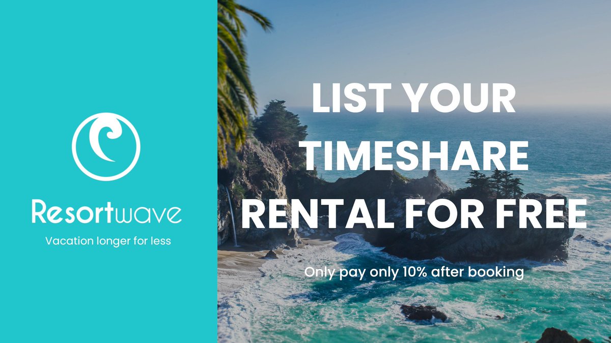 resortwavevacay's tweet photo. List your timeshare rental for free #vacation #vacationrental #listforfree #resort #travel #TravelTuesday #vacationmode #resortwave

To get started go to: https://t.co/QvDBPu2UBx https://t.co/cNF4SrAD2w