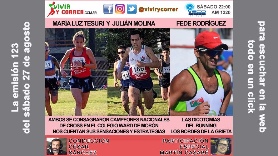 ViviryCorrer's tweet photo. Para escuchar en la web el programa del sábado 3 de agosto. María Luz Tesuri. Julián Molina. Fede Rodríguez. Y el cierre con el Hit and Run. Con César Sánchez y Martín Casabé. https://t.co/LLNNdflBmY https://t.co/W4Y6SwIwOI