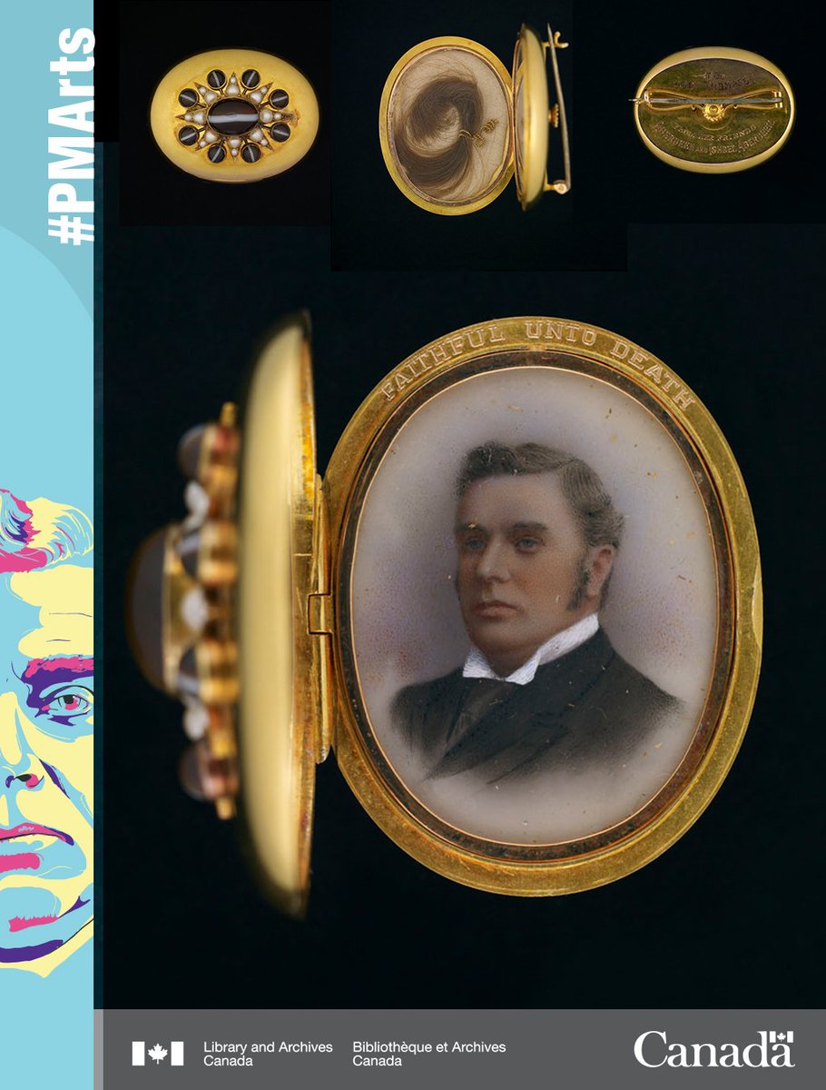 LibraryArchives's tweet photo. This miniature portrait of John Thompson was produced after his death. The Governor General, Lord Aberdeen, and his wife presented it to Thompson’s wife, Annie, as a personal keepsake. The portrait is encased in a locket alongside a lock of hair. #PMArts https://t.co/mR4OqC8igl https://t.co/DPn0Hi4DZO
