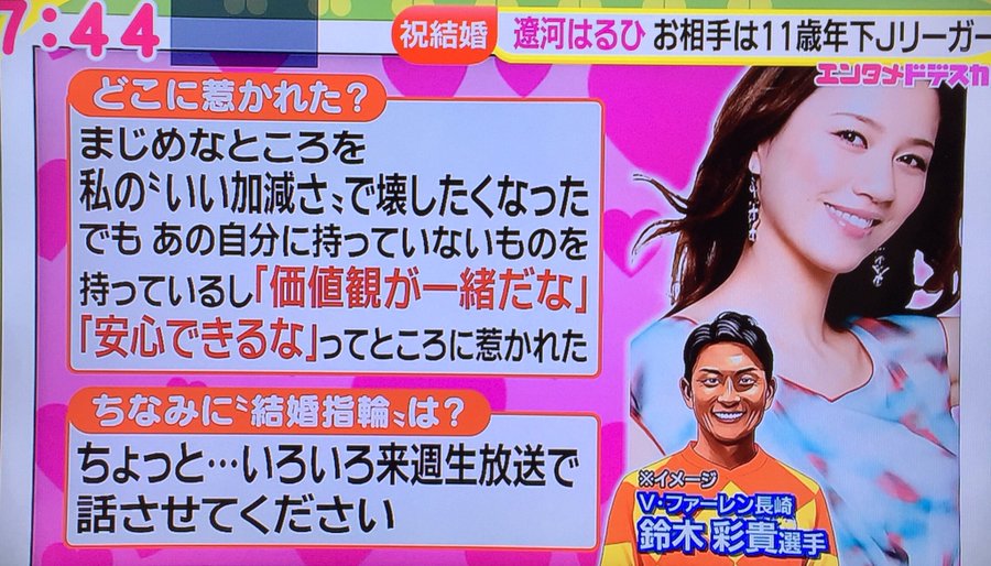 顔画像 遼河はるひ夫の仕事は 現在の鈴木彩貴はマリノス裏方
