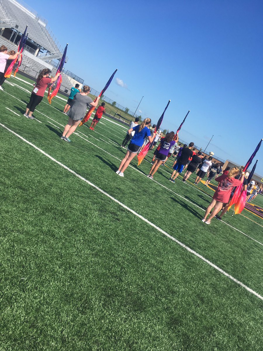JHSColorGuard's tweet photo. First full day in the books! Proud of these marchers with their focus, ability to adjust, and work ethic. Back at it tomorrow https://t.co/sYnepcjAhq