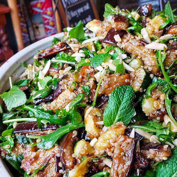 jackandlilTO's tweet photo. A little more Agrodolce, please!

We have a feeling you're going to want to put this sweet and sour sauce on EVERYTHING! We've topped our Roasted Eggplant with Agrodolce, arugula, almonds and fresh herbs. #jackandlils #TorontoEats https://t.co/aUgp5CkclM