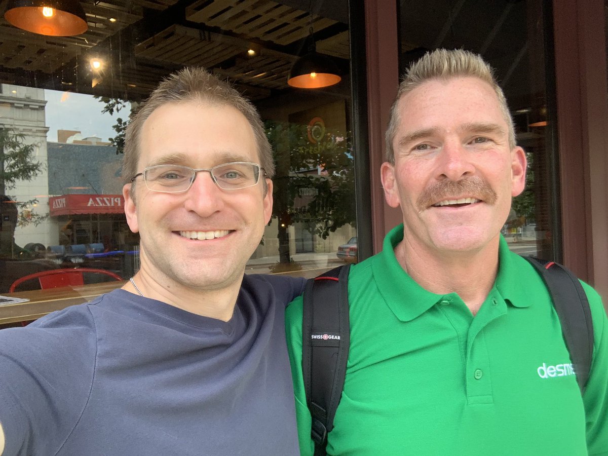 TimBrzezinski's tweet photo. Was fun catching up over dinner with the #AllMathEdTech master @giohio! #PCTM19 #PCTM2019 https://t.co/beAr0Wps2t