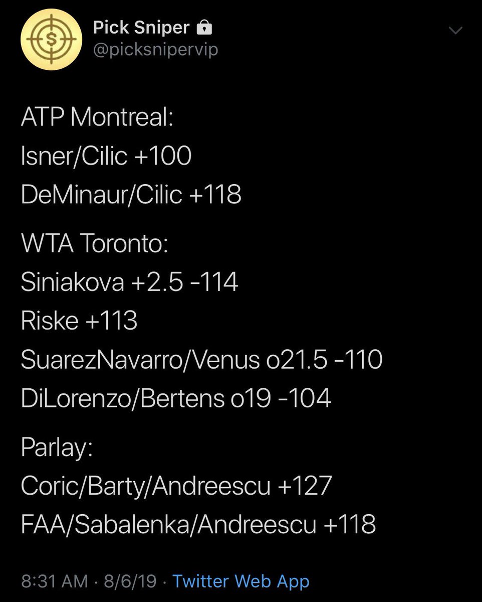 picksniper's tweet image. 🎾: 3-5 / -2.01u