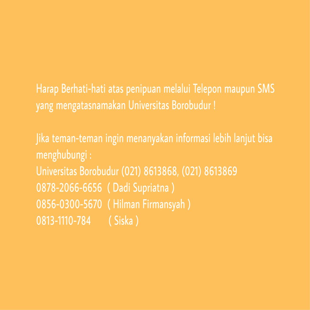 Jakarta universitas borobudur Universitas Borobudur