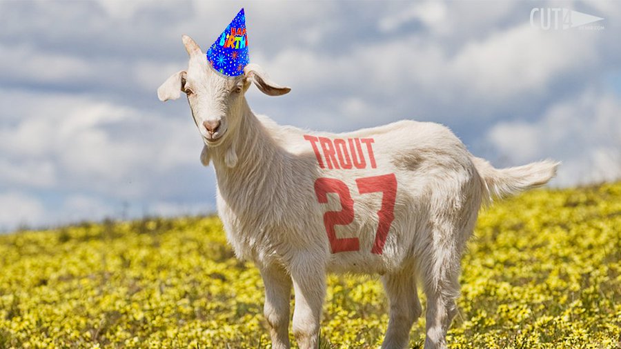 MLB: Cut4: Happy Birthday Mike Trout!

(* no goats were harmed in the making of this photo.) 